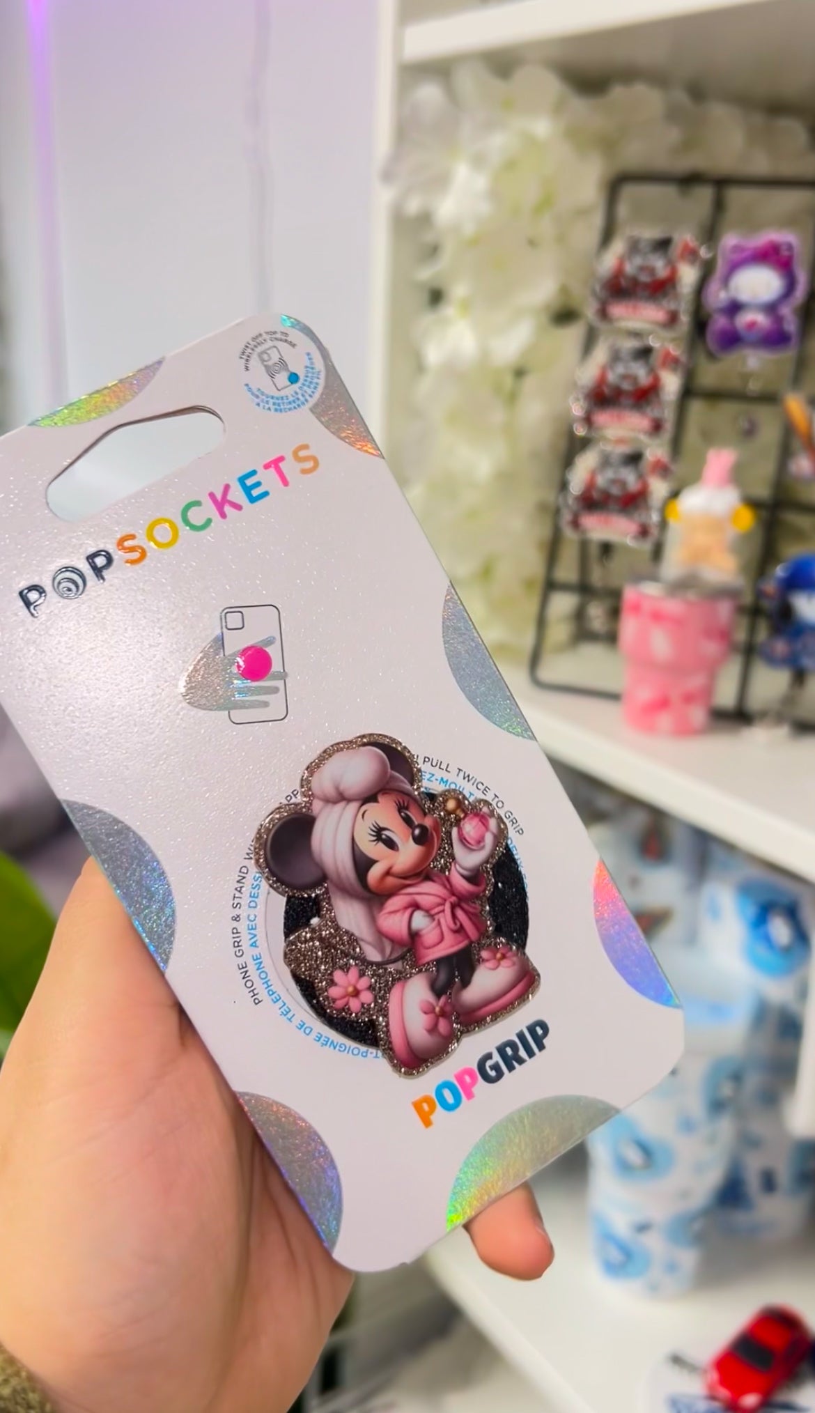 Pink Plush Minnie Popsocket