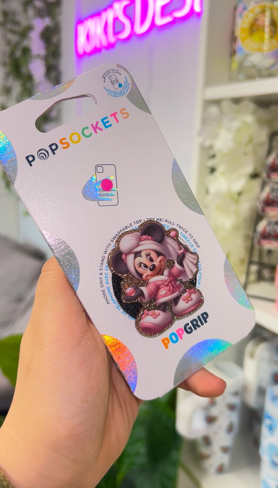 Pink Plush Minnie Popsocket