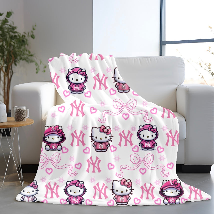 Hello Kitty X Yankees Plush Blanket