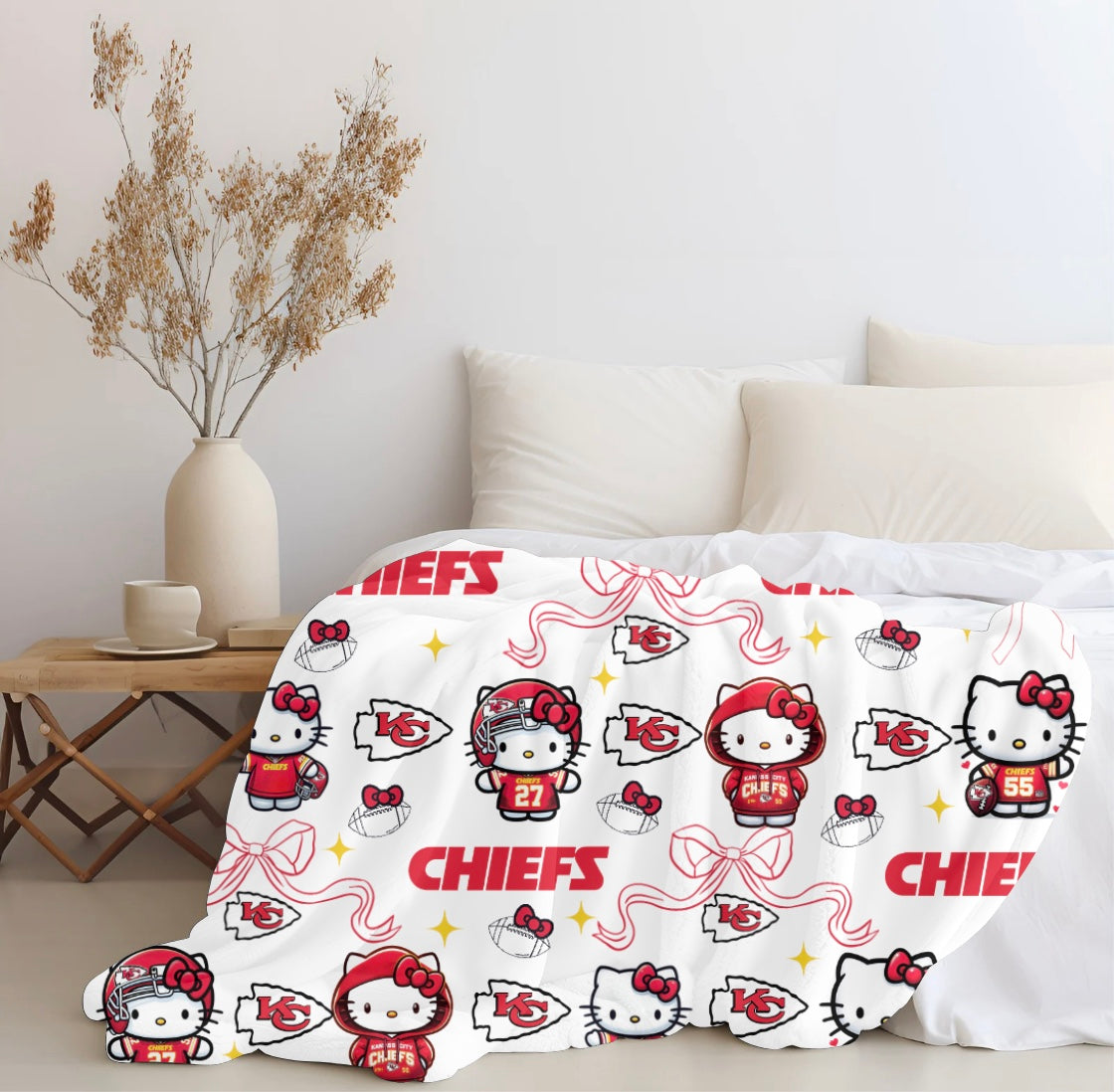 Hello Kitty X Chiefs Plush Blanket