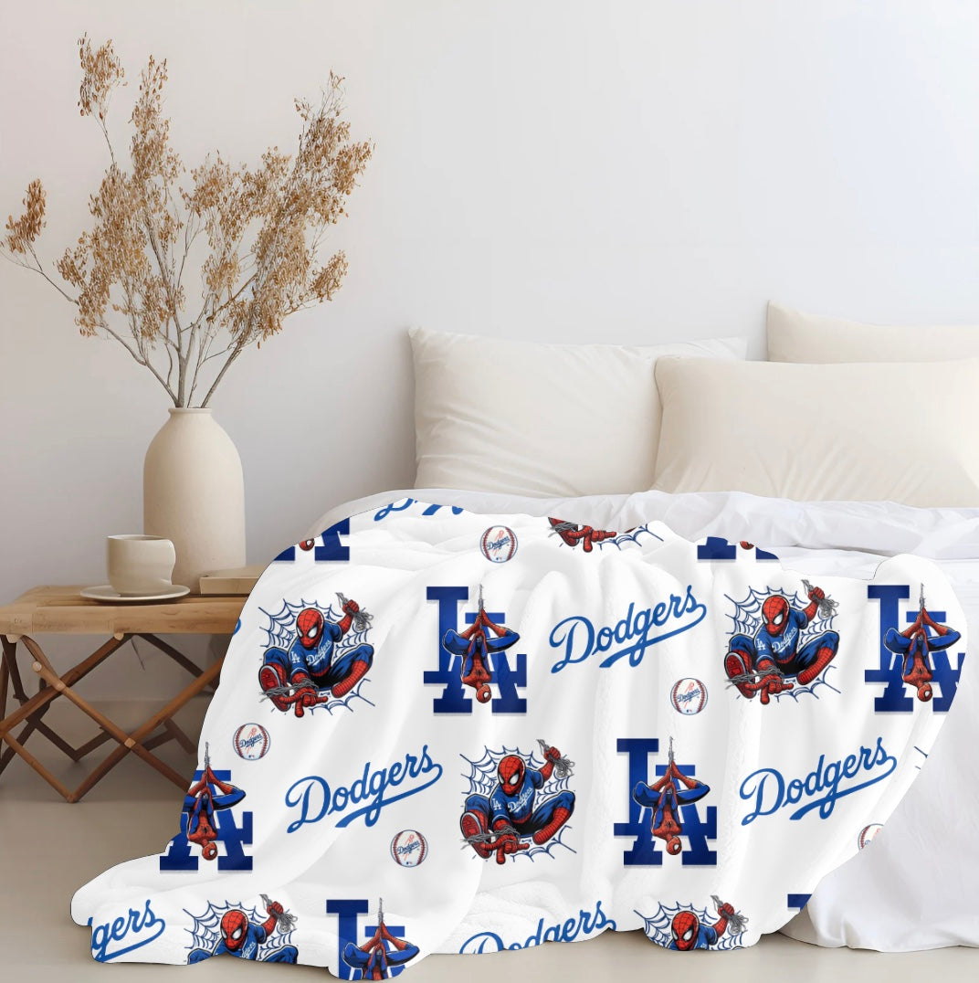 Spiderman X Dodgers Plush Blanket