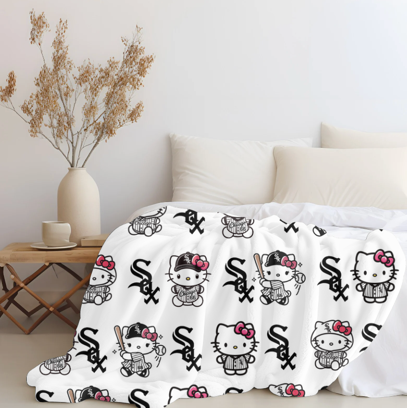 Hello Kitty X Chicago White Sox Plush Blanket