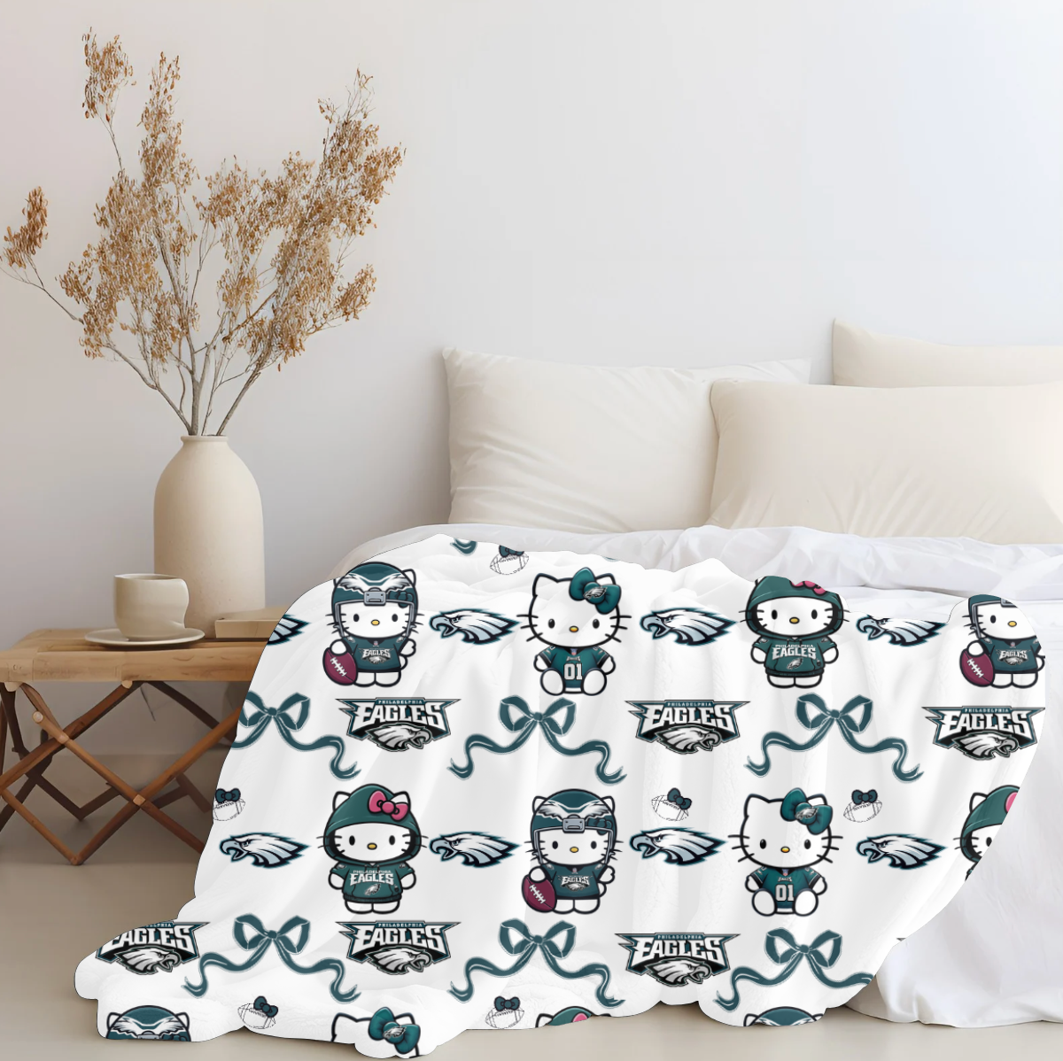Hello Kitty X Philadelphia Eagles Plush Blanket
