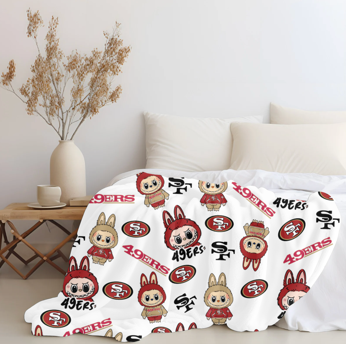Labubu x 49ers Plush Blanket