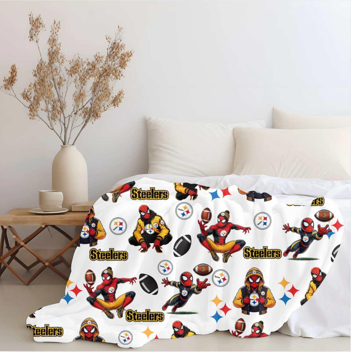 Spiderman Steelers Plush Blanket