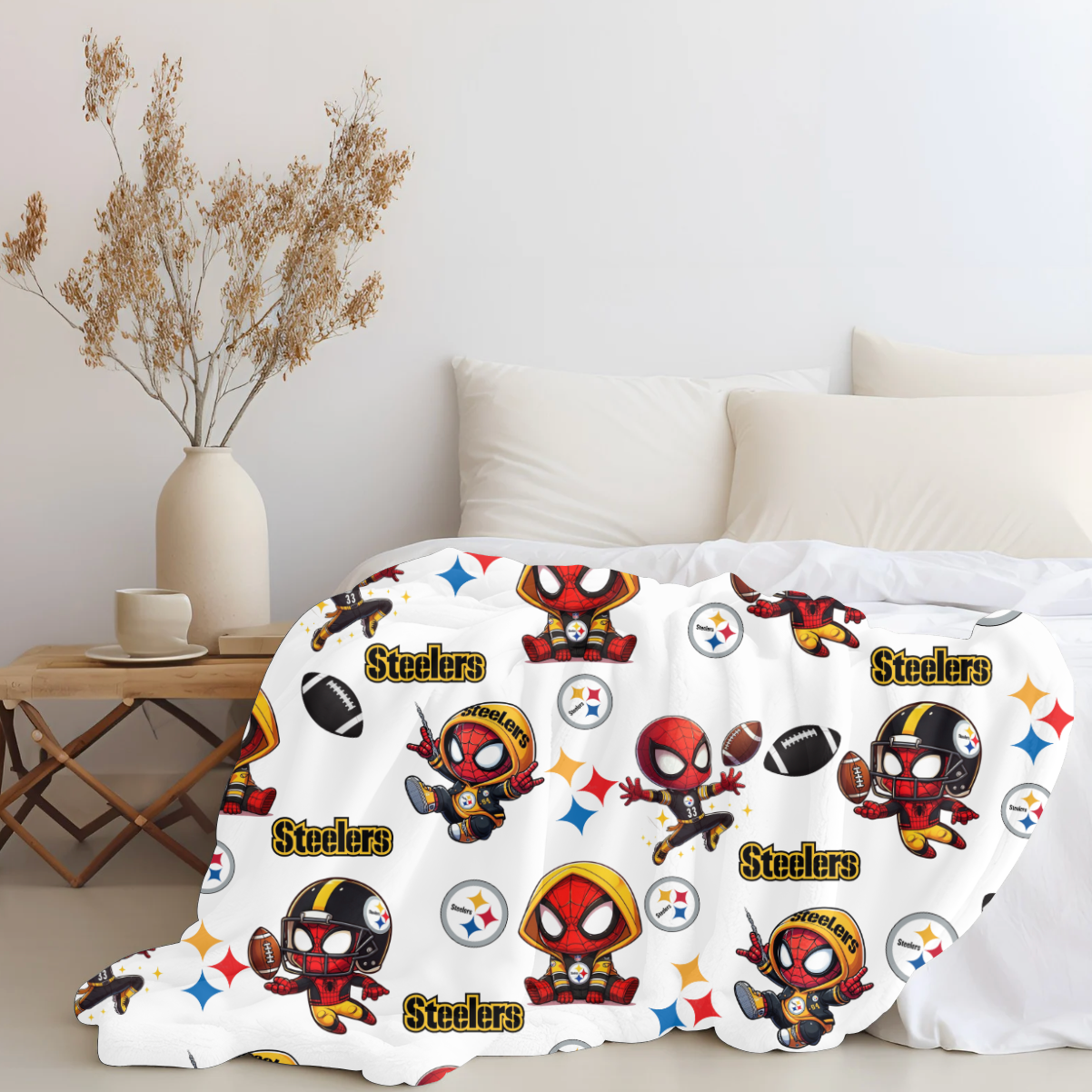 Spiderman Steelers Plush Blanket