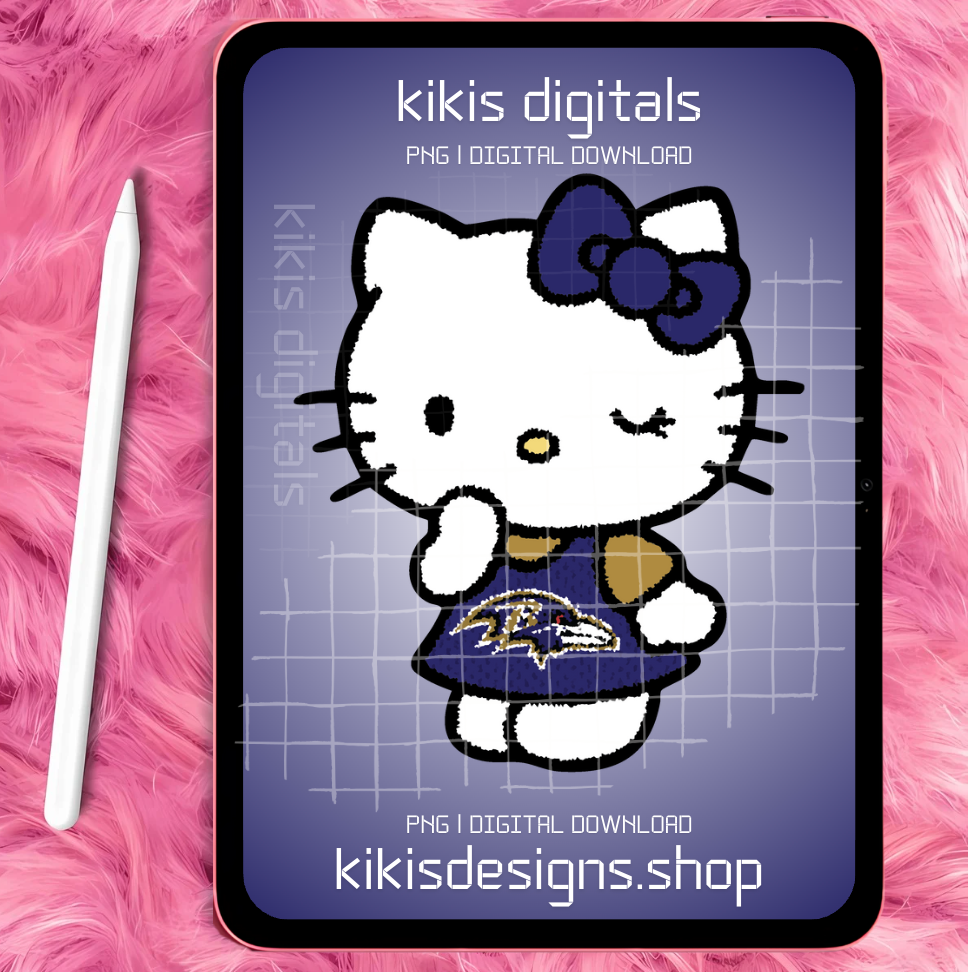 Hello Kitty x Baltimore Ravens| PNG | Digital Download