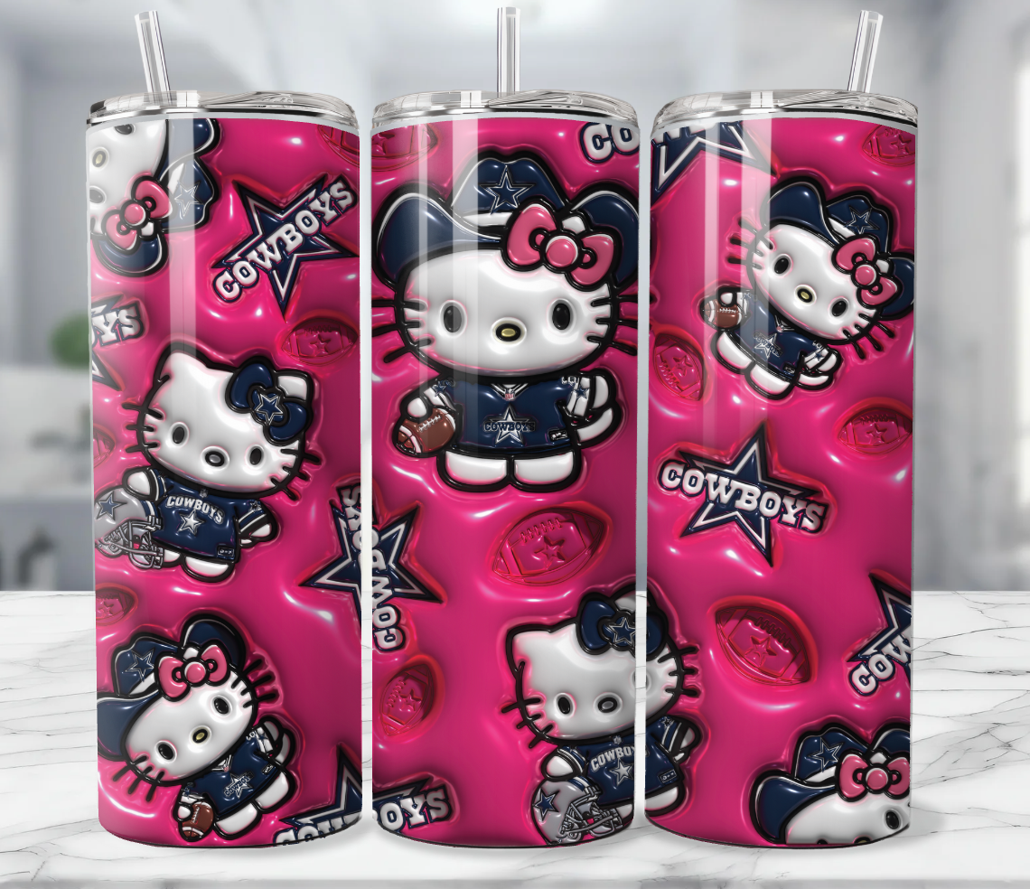 Hello Kitty X Cowboys 3d Tumbler Wrap | 20 oz | Digital Download