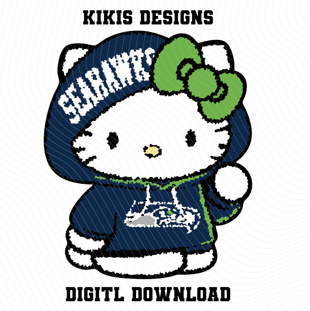 Hello Kitty x Seattle Seahawks PNG & SVG | Instant Download