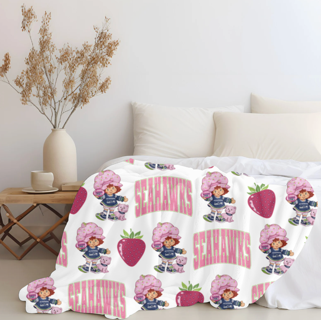 Seahawks x Strawberry Shortcake Plush blanket