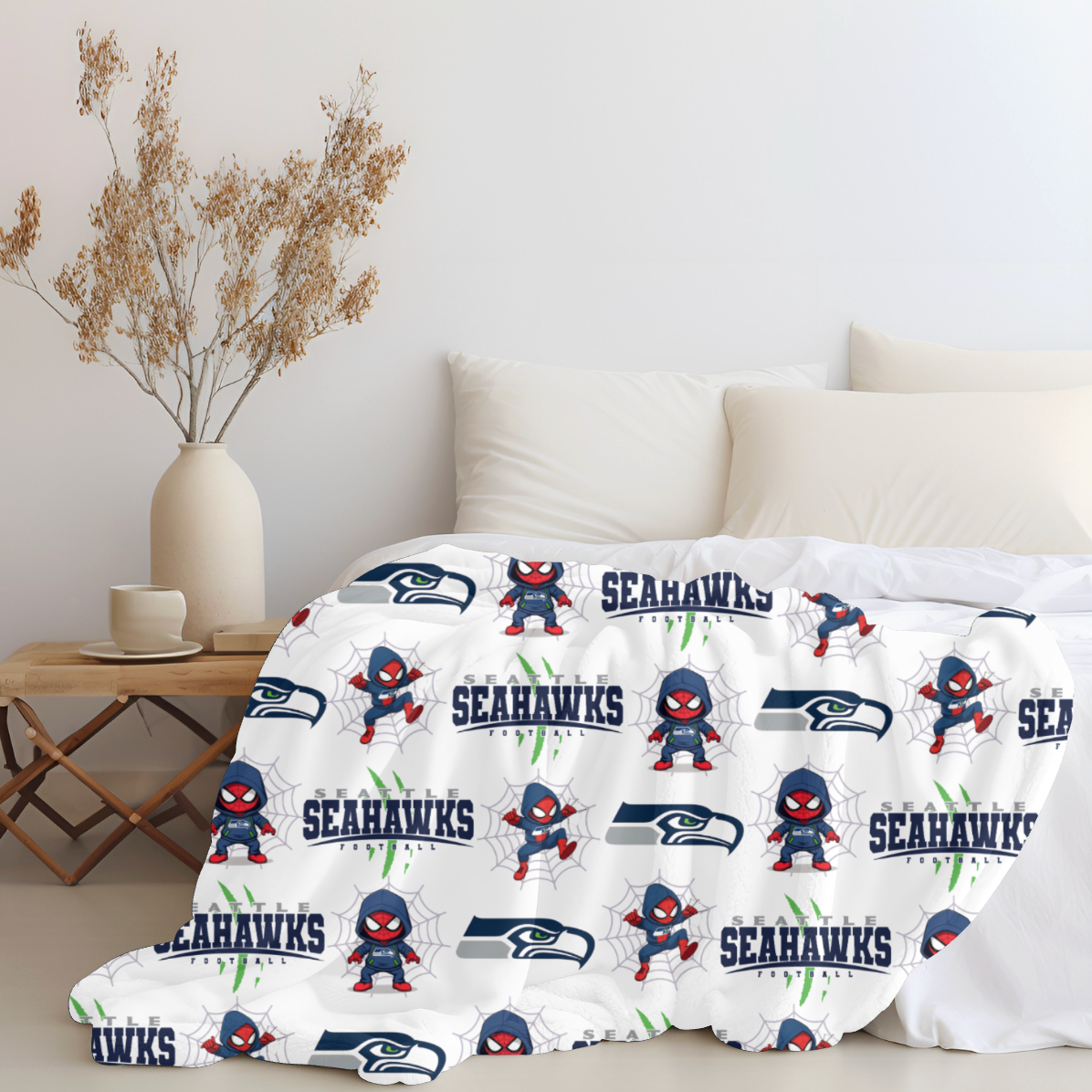 Spidey x Seahawks Plush Blanket