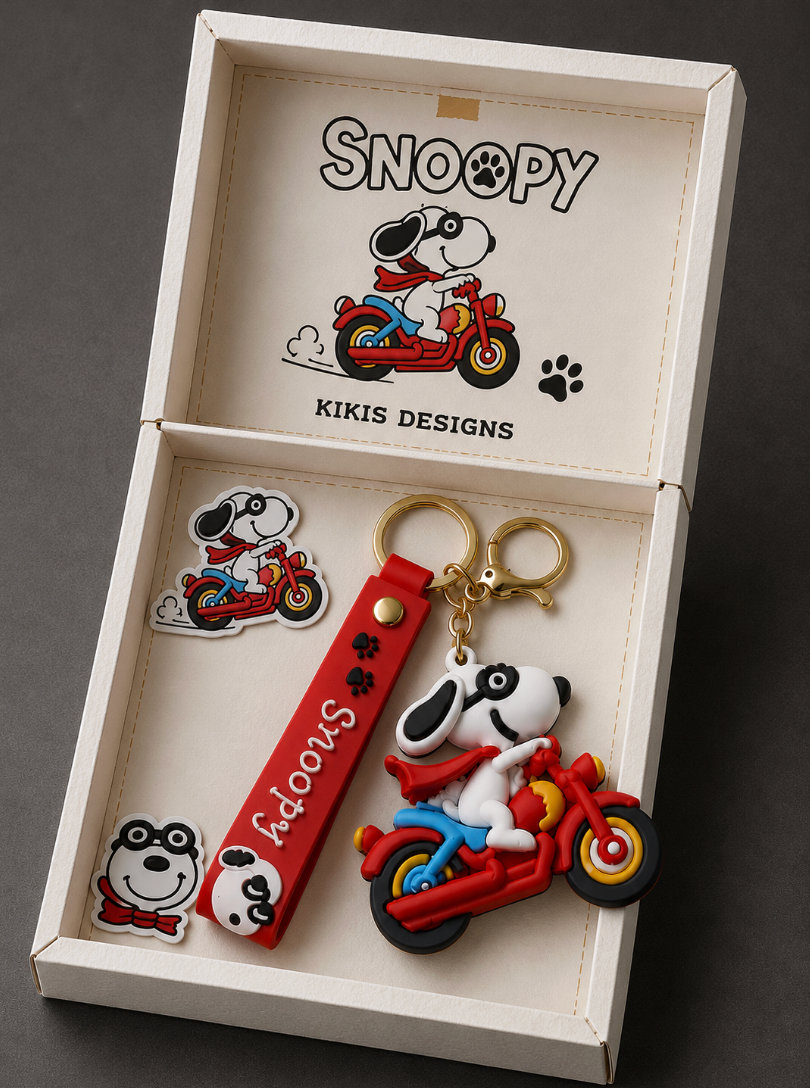 Snoopy Biker Keychain