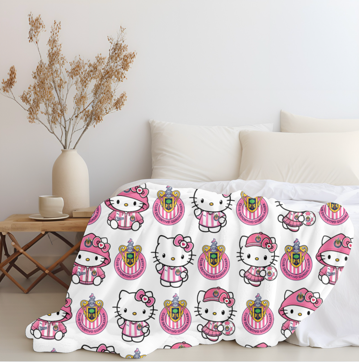 Hello Chivas Pink Plush Blanket