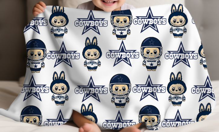 Cowboys x Labubu Plush Throw Blanket