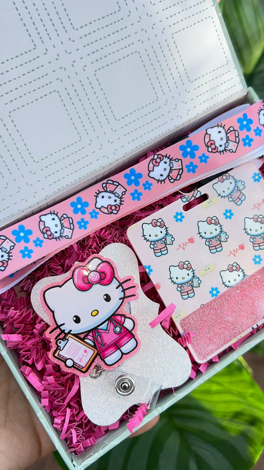 Hello Kitty Nurse Badge Reel Set