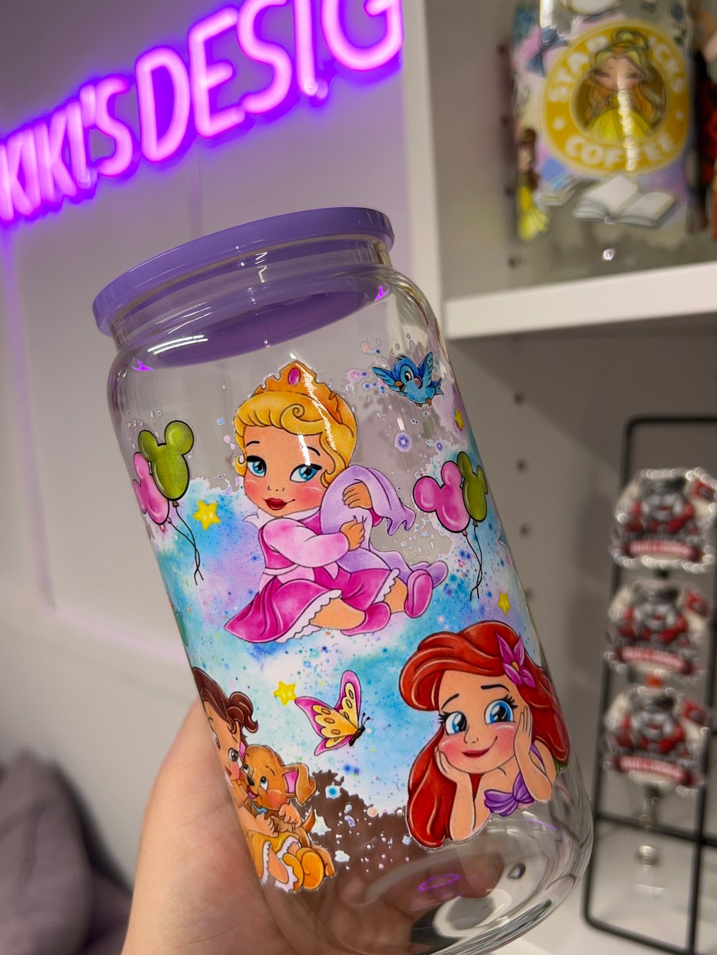 Baby Princesses 16 oz Glass Tumbler