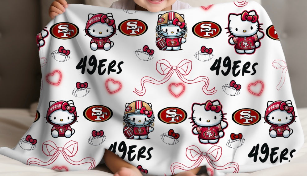 Hello Kitty X 49ers Plush Blanket