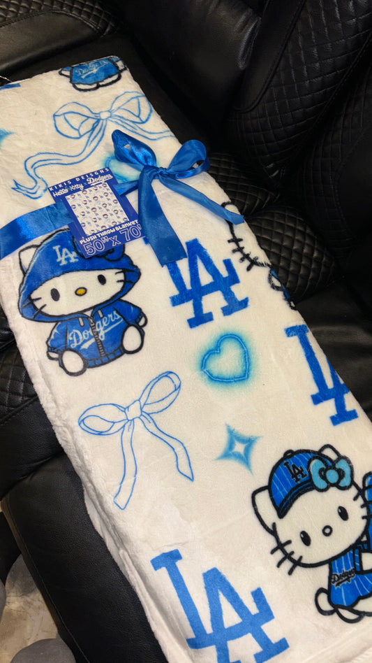 Hello Kitty X Dodgers Plush Blanket