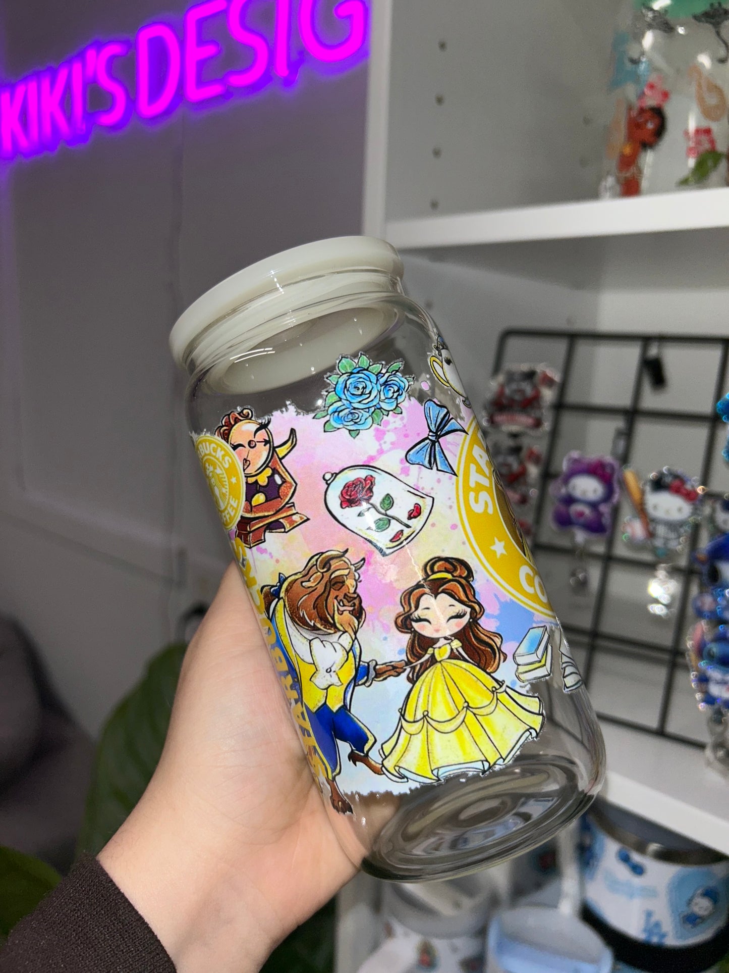 Princess Belle Starbucks 16 oz Glass Can