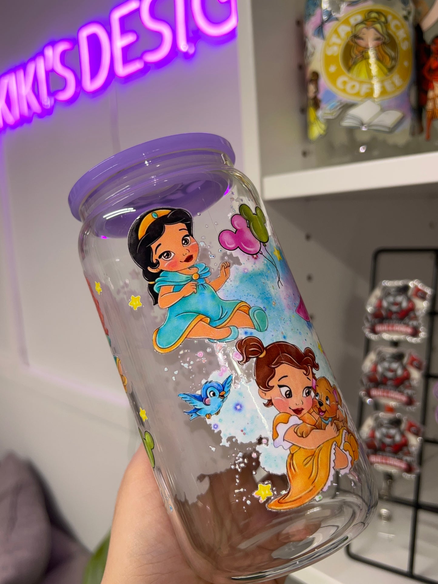 Baby Princesses 16 oz Glass Tumbler