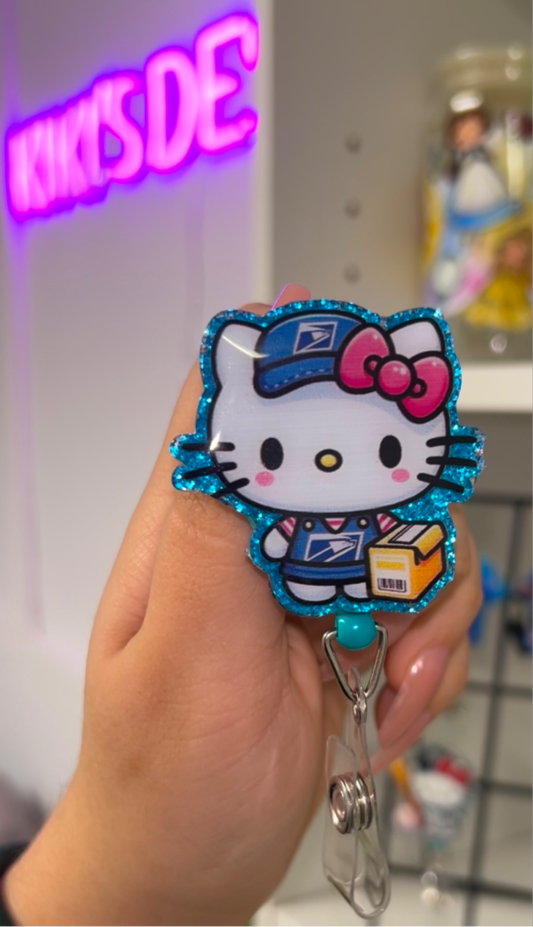 Hello Kitty Post Office Worker Badge Reel