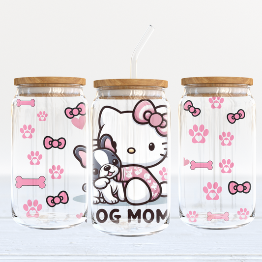 Hello Kitty Dog Mom Glass Can Wrap | Digital Download | Frenchie