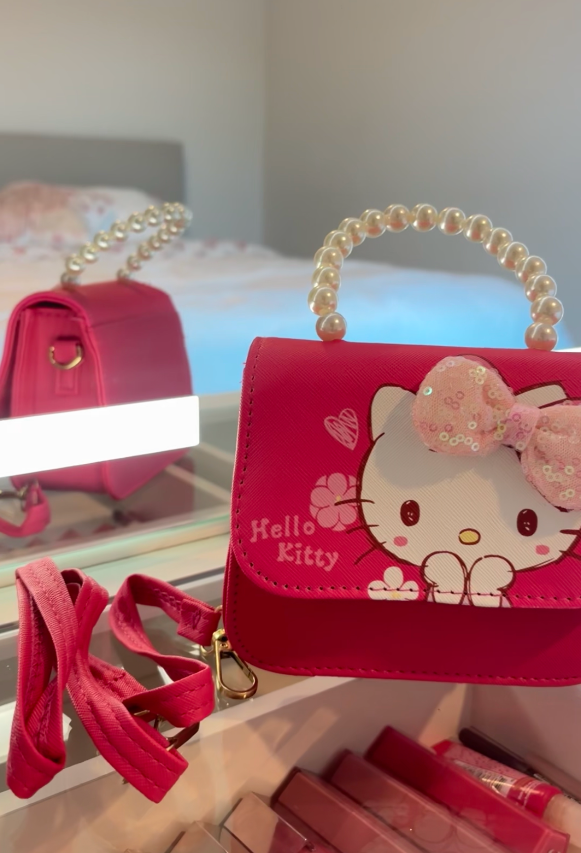 Mini Hello Kitty Purse with Shoulder Strap