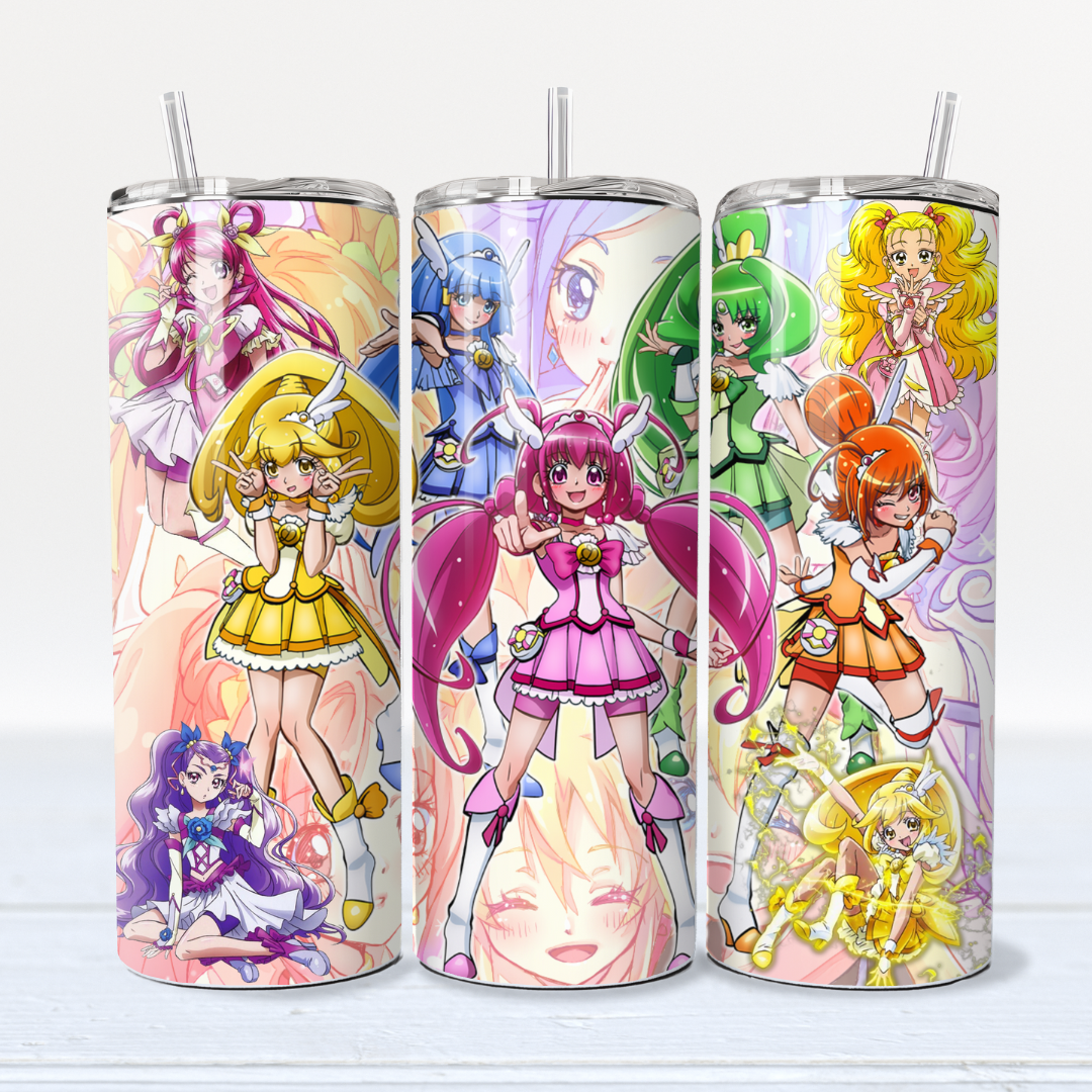 Glitter Force Anime Tumbler Wrap | 20 oz Tumbler Wrap | Digital Download