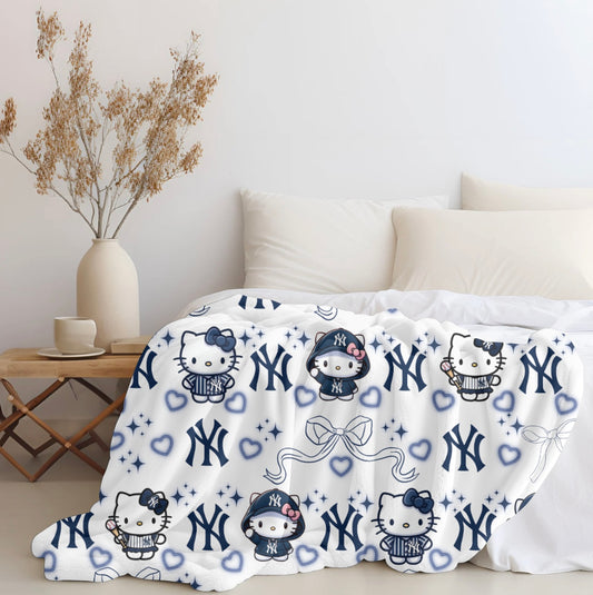 Hello Kitty X Yankees Plush Blanket