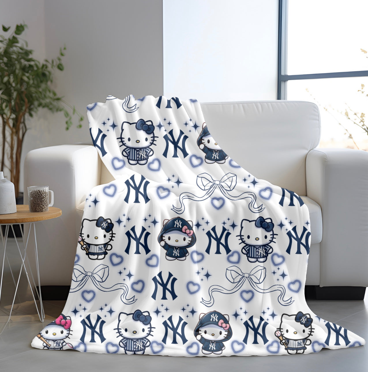Hello Kitty X Yankees Plush Blanket