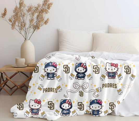 Hello Kitty X San Diego Padres Plush Blanket