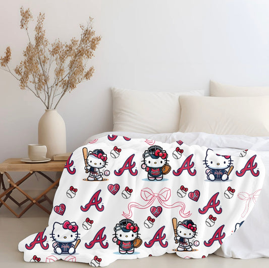 Hello Kitty X Braves Plush Blanket