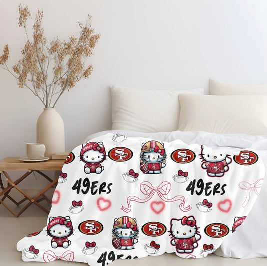 Hello Kitty X 49ers Plush Blanket