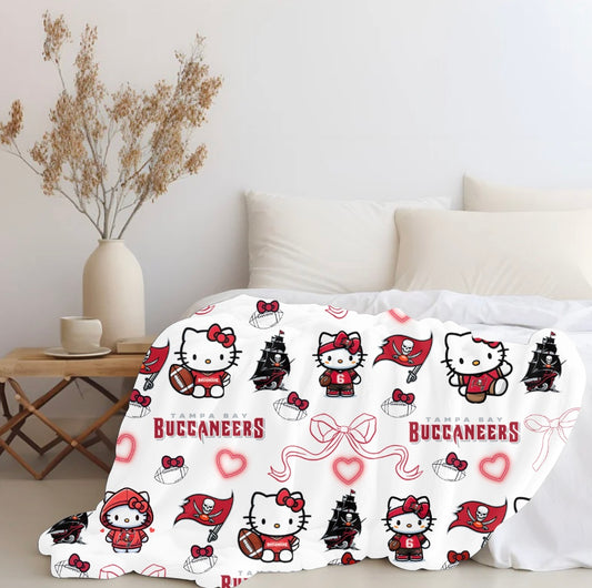 Hello Kitty X Buccaneers Plush Blanket