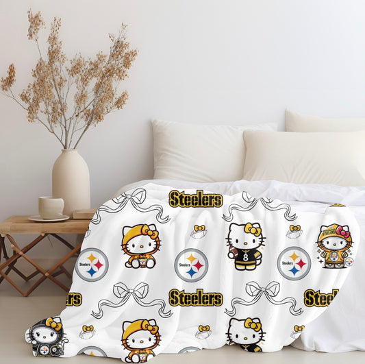 Hello Kitty X Steelers Plush Blanket