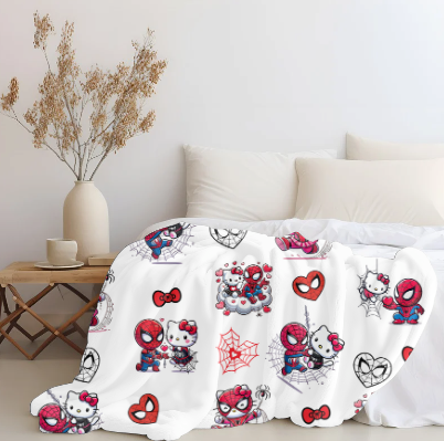 Hello Kitty x Spidey Love Plush Blanket