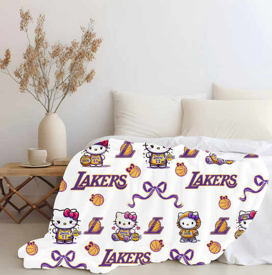 Hello Kitty x Lakers Plush Blanket