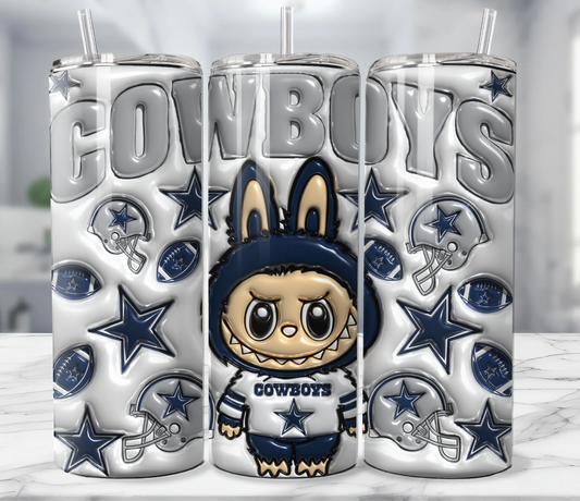 Labubu X Cowboys 3d Tumbler Wrap | 20 oz | Digital Download
