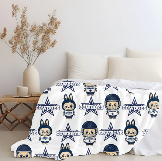 Cowboys x Labubu Plush Throw Blanket