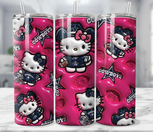 Hello Kitty X Cowboys 3d Tumbler Wrap | 20 oz | Digital Download