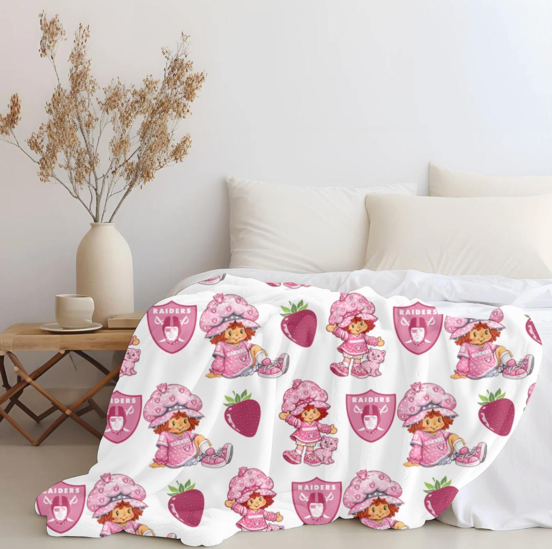 Raiders x Strawberry Plush Blanket