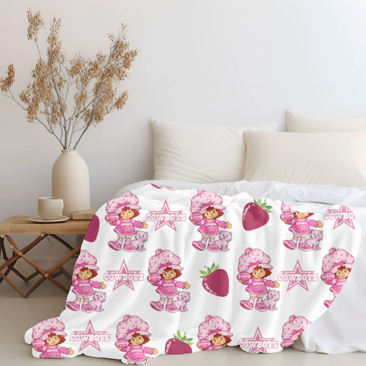 Cowboy x Strawberry Shortcake Plush Blanket