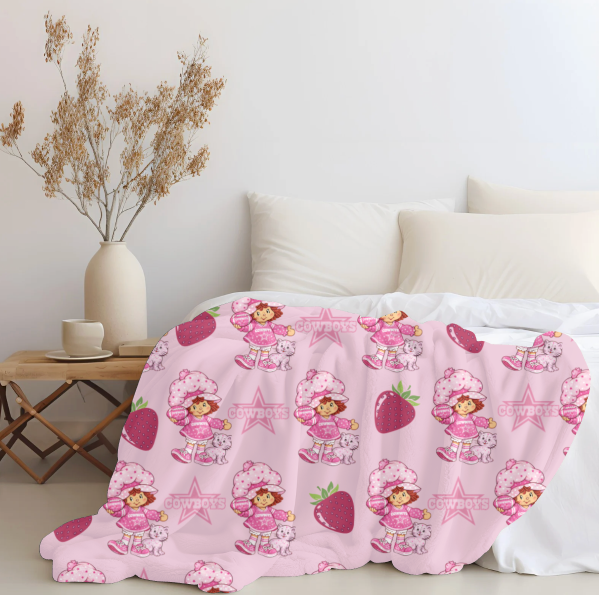 Cowboy x Strawberry Shortcake Plush Blanket