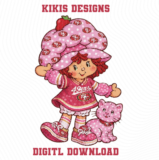 49ers x Strawberry Shortcake PNG | Instant Download