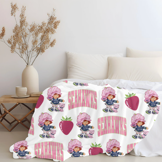 Seahawks x Strawberry Shortcake Plush blanket