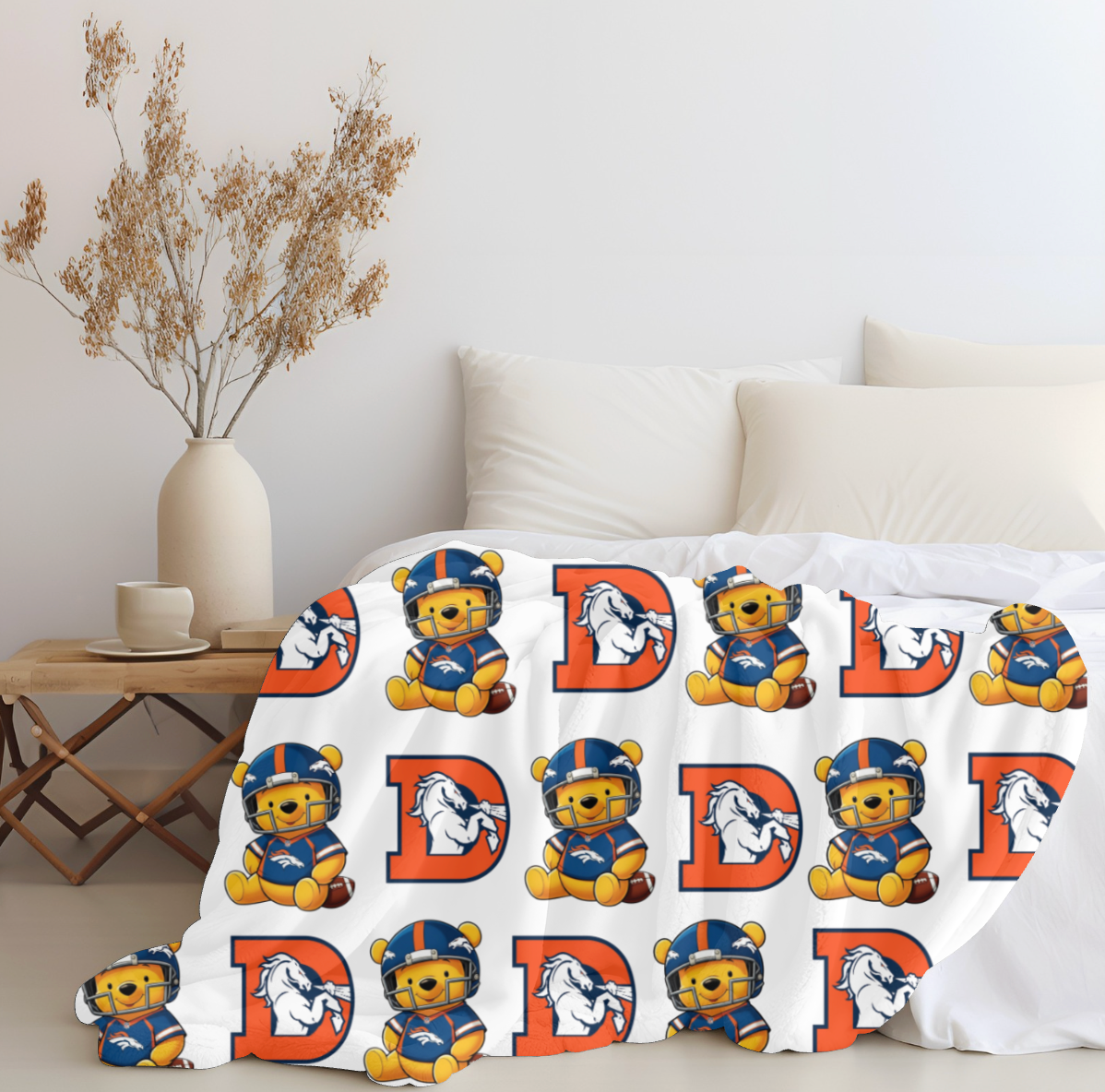 Pooh Bear x Broncos Plush Blanket