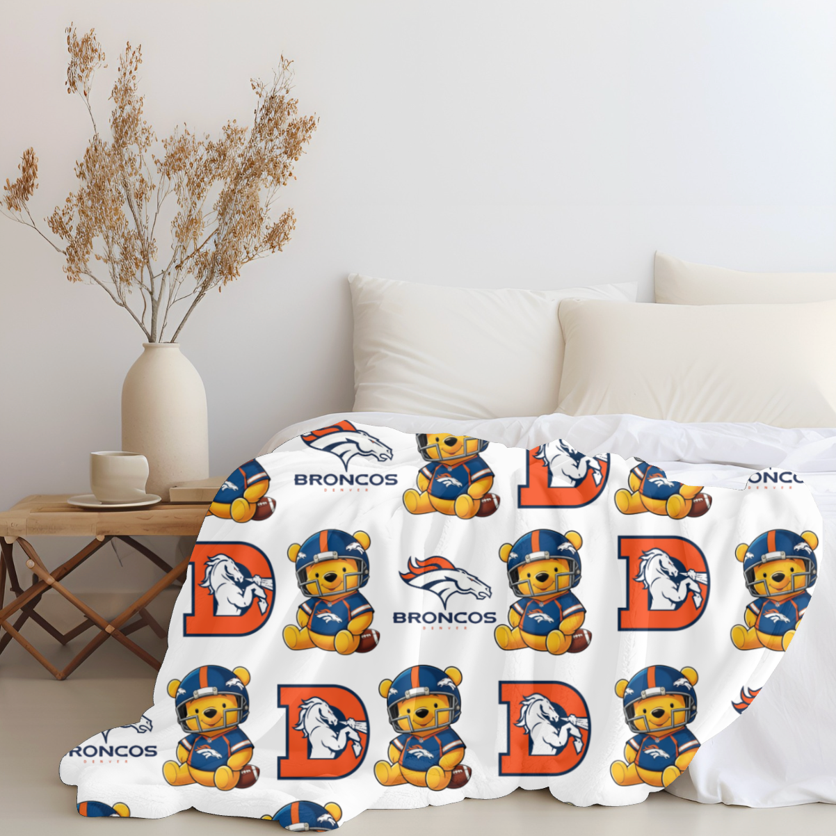Pooh Bear x Broncos Plush Blanket