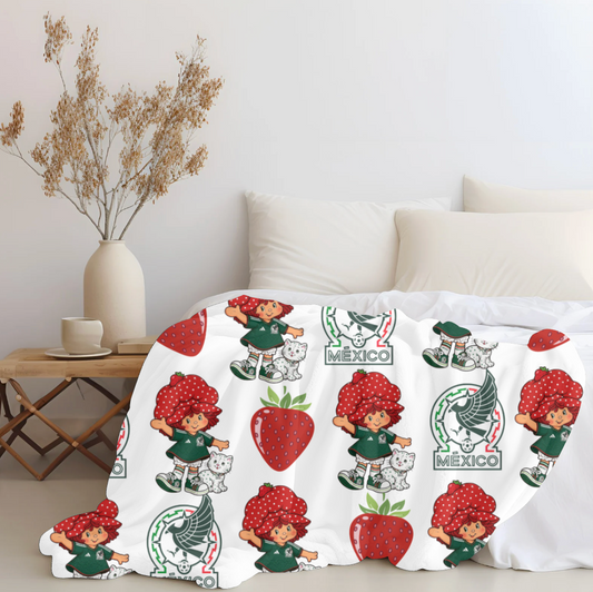 Strawberry x Mexico Plush Blanket