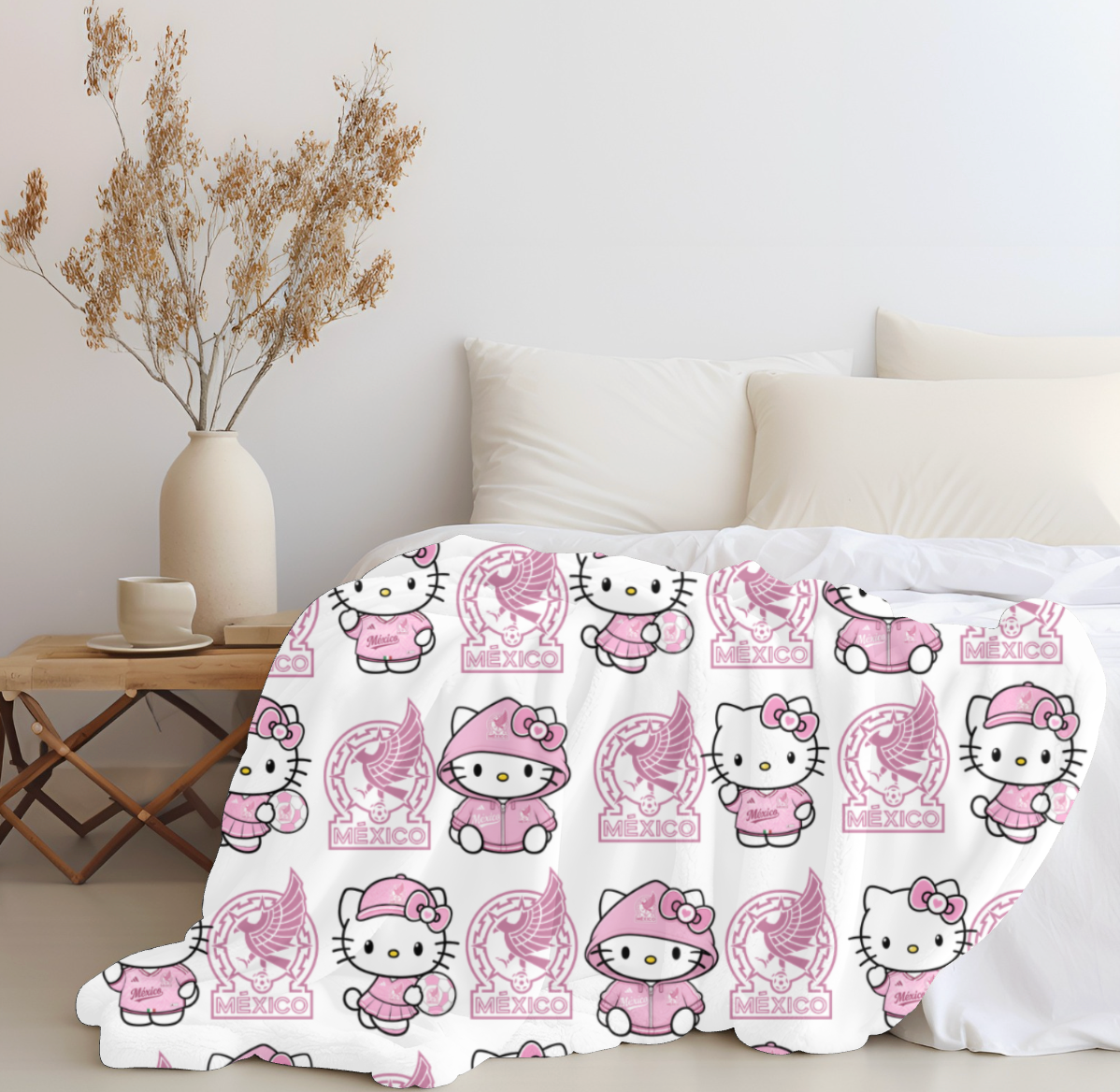 Hello Kitty x Mexico Plush Blanket Pink