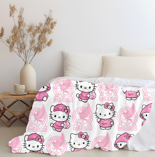 Hello Kitty x Mexico Plush Blanket Pink